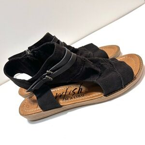 New Blowfish Malibu Black Strappy zip in Women's Sandals Size 11